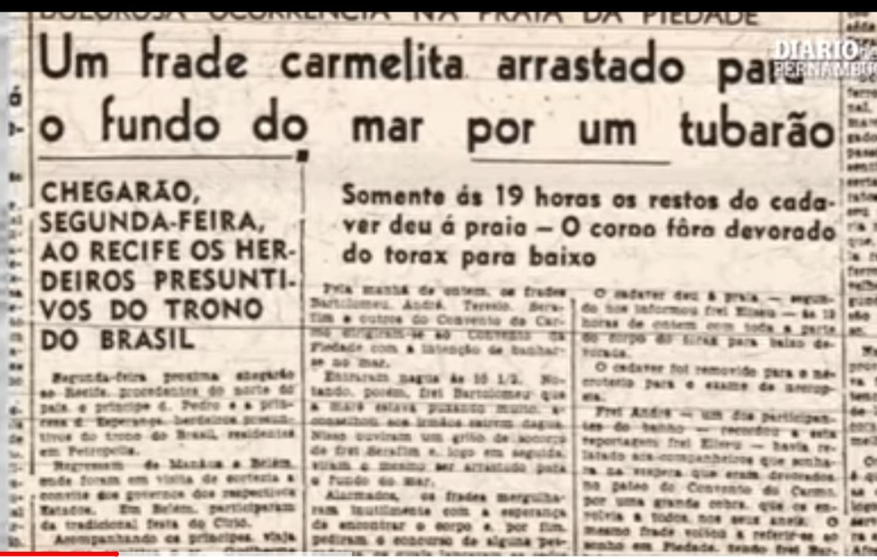 Ataque sofrido pelo frei foi noticiado pelo Diario de Pernambuco